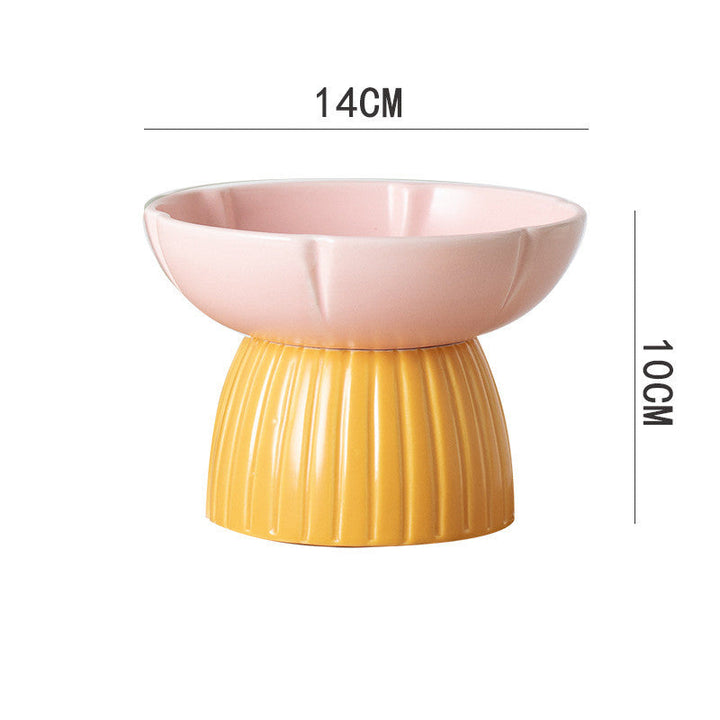 Elevate Your Cat's Dining Experience with the Pet Macaron Color Ceramic Feeding Bowl