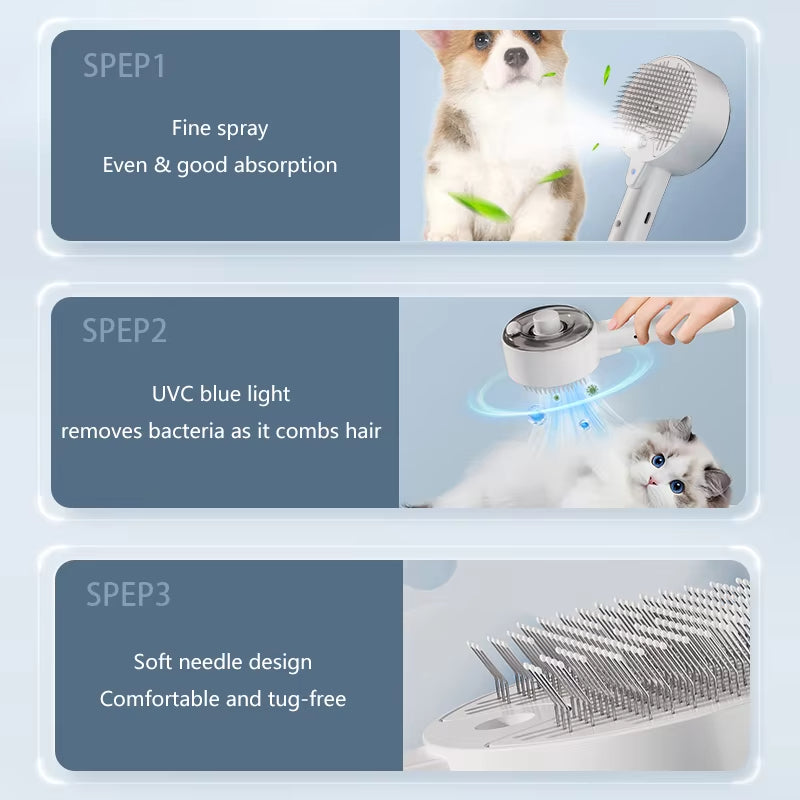 Experience the Ultimate Pet Grooming with Our Electric Steam Massage Brush