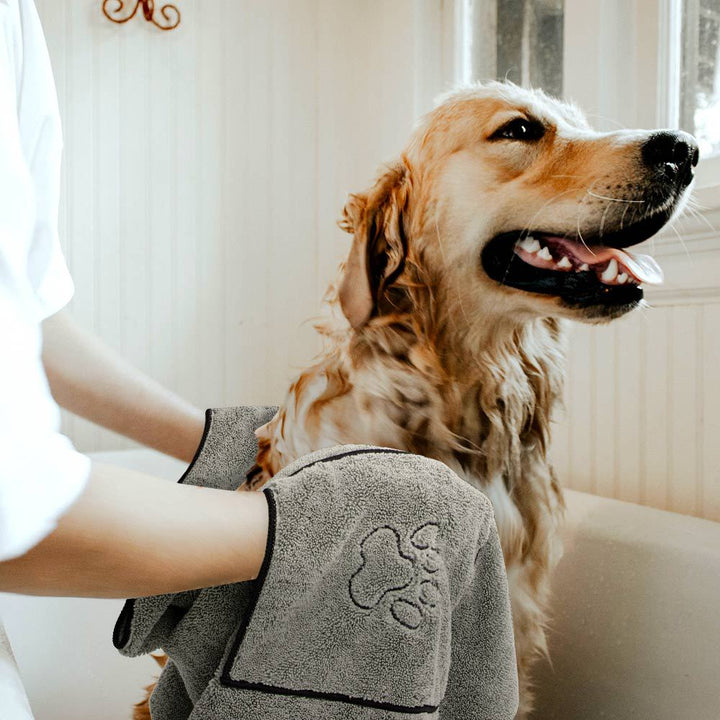 Transform Your Pet's Bath Time with Our Super Absorbent Bathrobe Style Drying Towel