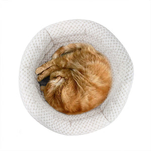 Transform Your Pet's Nap Time with Our Semi Closed Round Ice Velvet Deep Sleep Bed